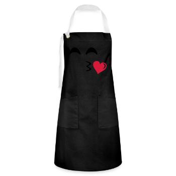 kiss_face_02 - Artisan Apron - black/white - Front - Zoe (177cm)