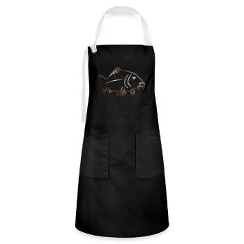 Carp Logo Fish Carphunter - Artisan Apron - black/white - Front - Zoe (177cm)
