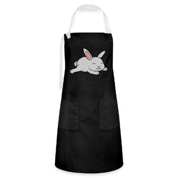 Petit lapin mignon - Tablier contrasté - noir/blanc - Devant - Zoe (177cm)
