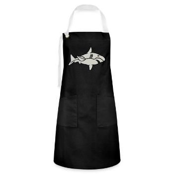 Fish Shark Predator Predator Water Graffiti Ocean - Artisan Apron - black/white - Front - Zoe (177cm)