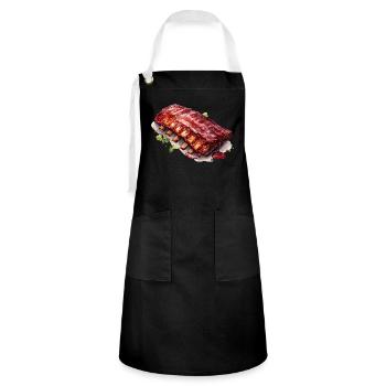 Spareribs - Kontrastschürze - Schwarz/Weiß - Vorne - Zoe (177cm)