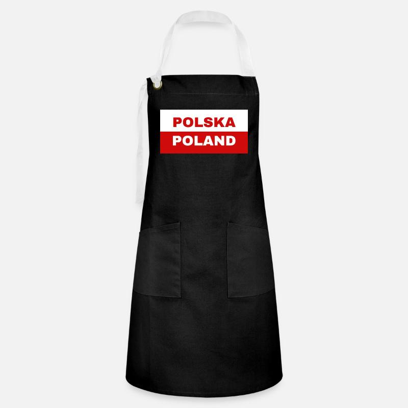 Polish Flag - Artisan Apron - black/white