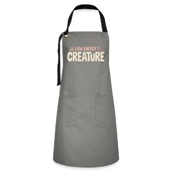 Low Energy | Relaxed animal humor - Artisan Apron - grey/black - Front - Zoe (177cm)