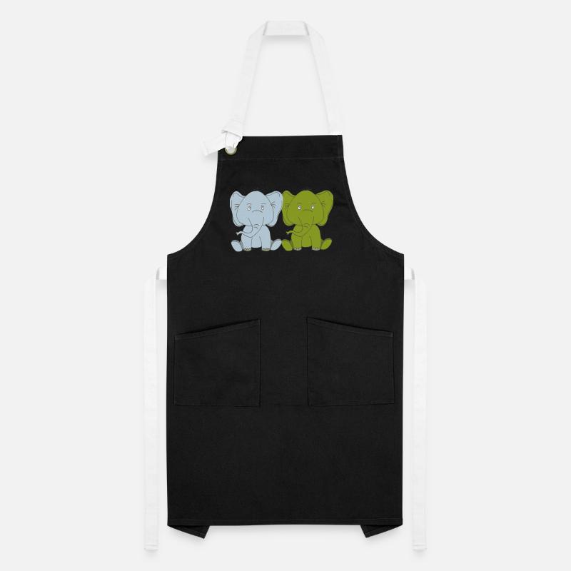 Two Elephant Babies Artisan Apron