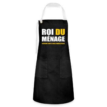 ROI DU MÉNAGE - HOMME MANIAQUE - Tablier contrasté - noir/blanc - Devant - Zoe (177cm)