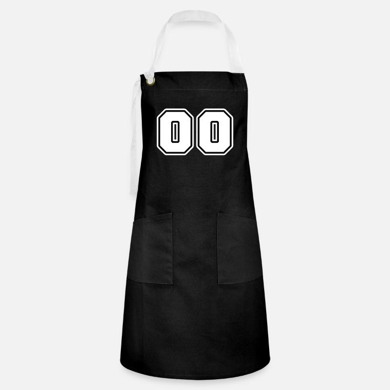 NUMBER 00 - Artisan Apron - black/white