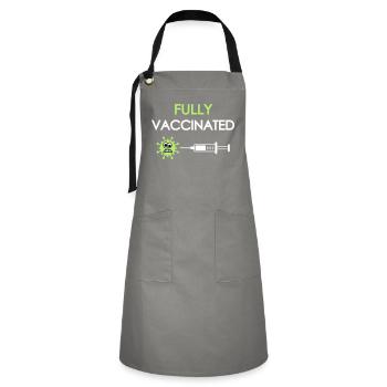 Fully vaccinated, covid, fully vaccinated - Artisan Apron - grey/black - Front - Zoe (177cm)