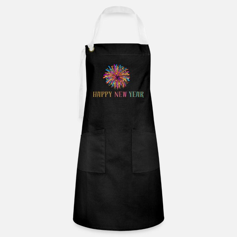 happy new year - Artisan Apron - black/white