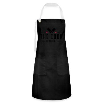 Lustige Geschenke für Männer die gern kochen - Kontrastschürze - Schwarz/Weiß - Vorne - Zoe (177cm)