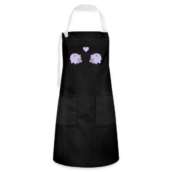 pigs in love - Artisan Apron - black/white - Front - Zoe (177cm)