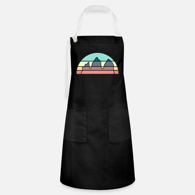 Three Peaks ornate - Artisan Apron - black/white