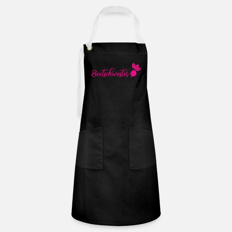 Beetschwester - Kontrastschürze - Schwarz/Weiß