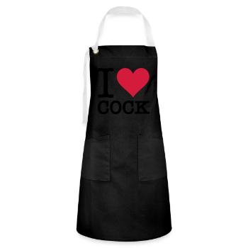 Ich liebe Schwanz - Kontrastschürze - Schwarz/Weiß - Vorne - Zoe (177cm)