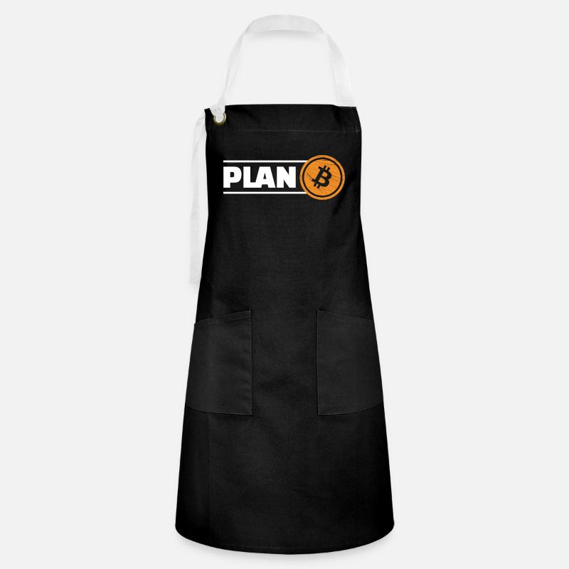 Bitcoin Plan B - Kontrastschürze - Schwarz/Weiß