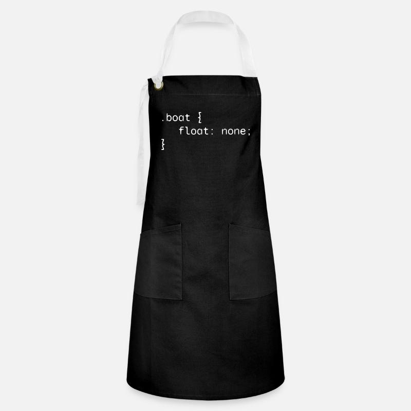 Boat web developer funny humor - Artisan Apron - black/white
