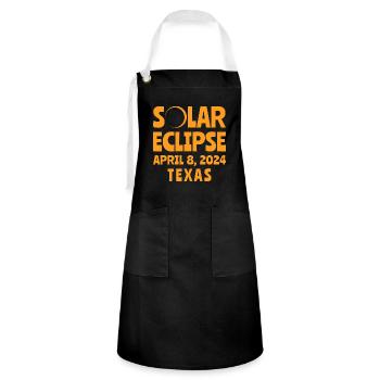 Sonnenfinsternis 2024 Texas - Kontrastschürze - Schwarz/Weiß - Vorne - Zoe (177cm)