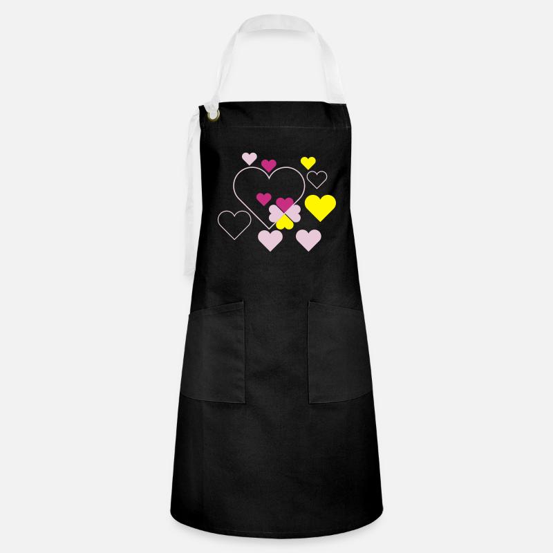 herzen - Artisan Apron - black/white