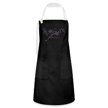 Spring Blossom Colors of Crocuses - Artisan Apron - black/white - Front - Zoe (177cm)
