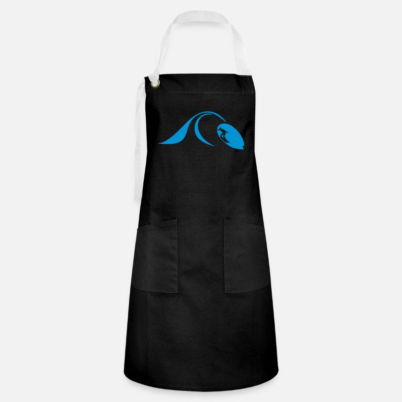 Catch a Wave - Artisan Apron - black/white