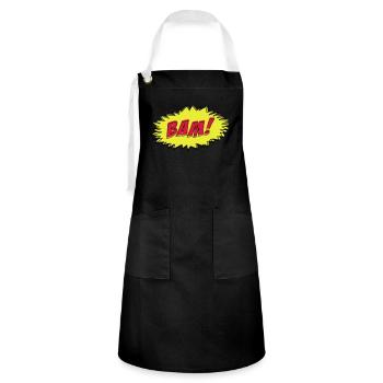 Comic Book BAM! - Artisan Apron - black/white - Front - Zoe (177cm)