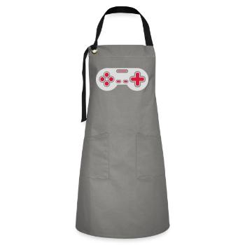 Design Retro Gamer Controller - Artisan Apron - grey/black - Front - Zoe (177cm)