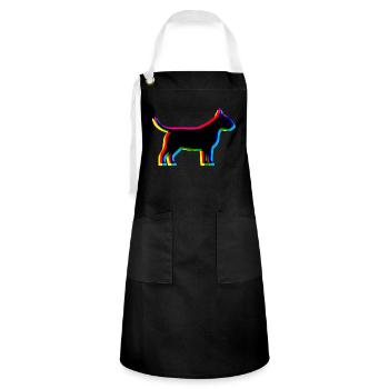 CMYK Bull Terrier - Artisan Apron - black/white - Front - Zoe (177cm)