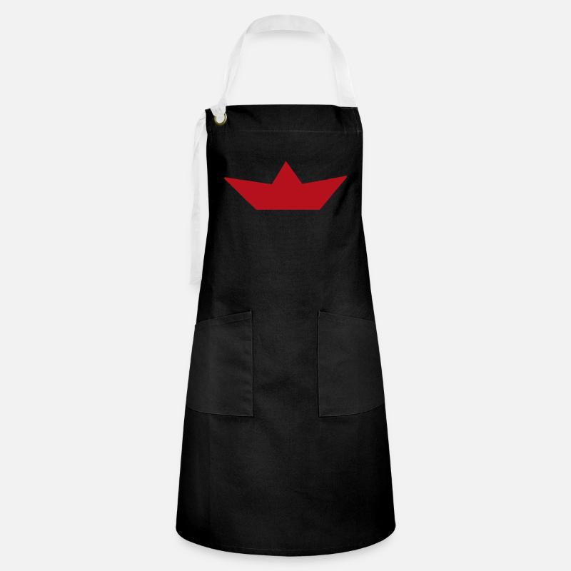Red Crown - Artisan Apron - black/white