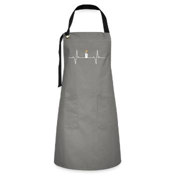 Candle heartbeat lifeline candle making diy candle - Artisan Apron - grey/black - Front - Zoe (177cm)