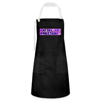 House Music Bubbles | We Love House Music - Artisan Apron - black/white - Front - Zoe (177cm)