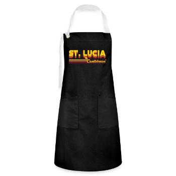 St. Lucia - Caribbean Paradise - Artisan Apron - black/white - Front - Zoe (177cm)