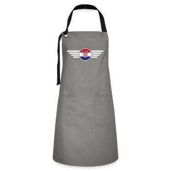 Croatia Style Design T-Shirt - Artisan Apron - grey/black - Front - Zoe (177cm)