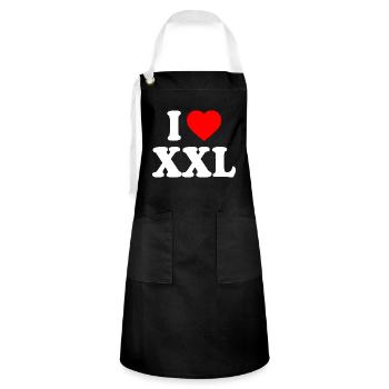 I love xxl - Kontrastschürze - Schwarz/Weiß - Vorne - Zoe (177cm)