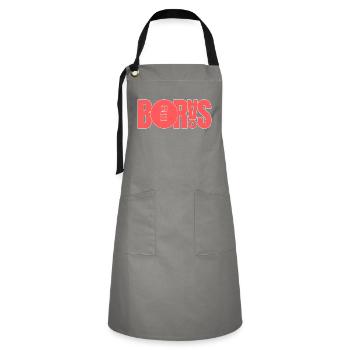 Bor ÅS - Imprimé rouge - Tablier contrasté - gris/noir - Devant - Zoe (177cm)