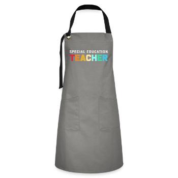 Pédagogue en éducation spécialisée - Tablier contrasté - gris/noir - Devant - Zoe (177cm)