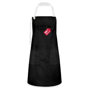 I m not 30, I'm only 29,99 € plus tax - Artisan Apron - black/white - Front - Zoe (177cm)