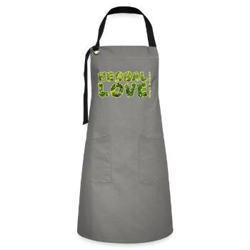 Herbal Love Mustard - Artisan Apron - grey/black - Front - Zoe (177cm)