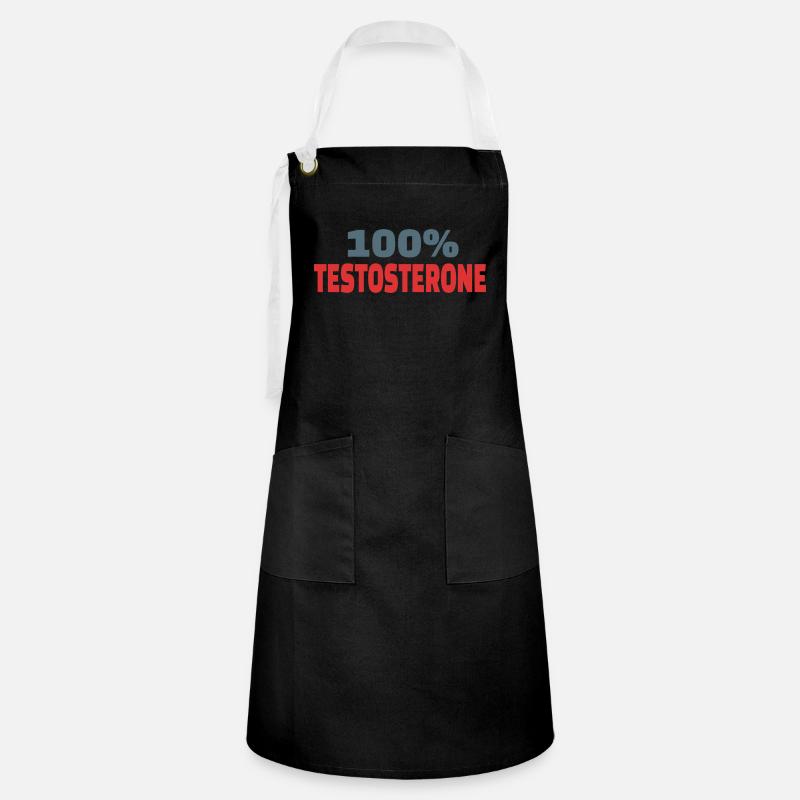 100% Testosterone - Artisan Apron - black/white