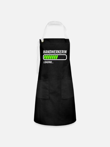 Handwerkerin - Kontrastschürze - Schwarz/Weiß