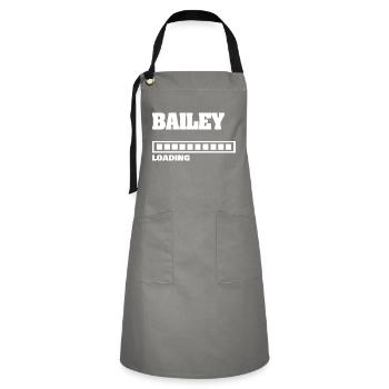 Baby Bailey - Kontrastschürze - Grau/Schwarz - Vorne - Zoe (177cm)