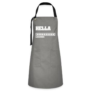 Hella als Baby - Kontrastschürze - Grau/Schwarz - Vorne - Zoe (177cm)