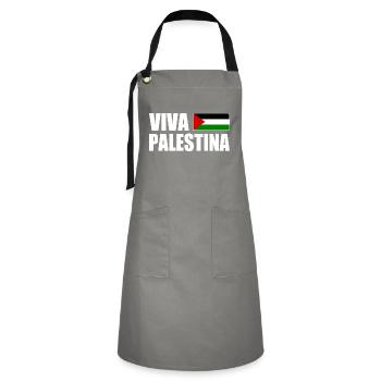 Viva palestina - Artisan Apron - grey/black - Front - Zoe (177cm)
