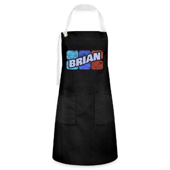 Brian als Brian - Kontrastschürze - Schwarz/Weiß - Vorne - Zoe (177cm)
