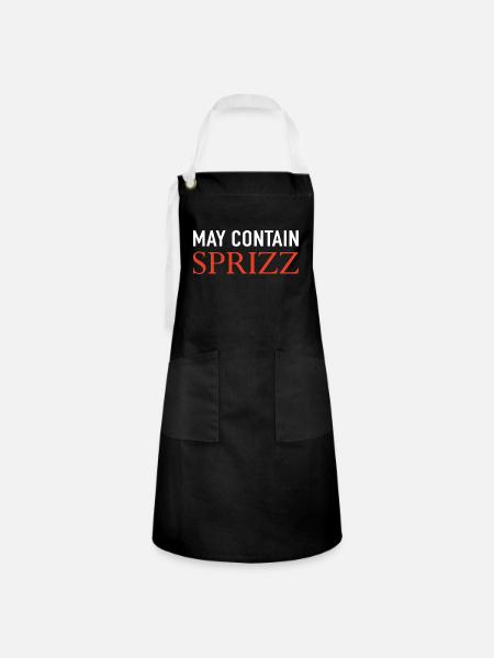 May Contain Sprizz - Kontrastschürze - Schwarz/Weiß