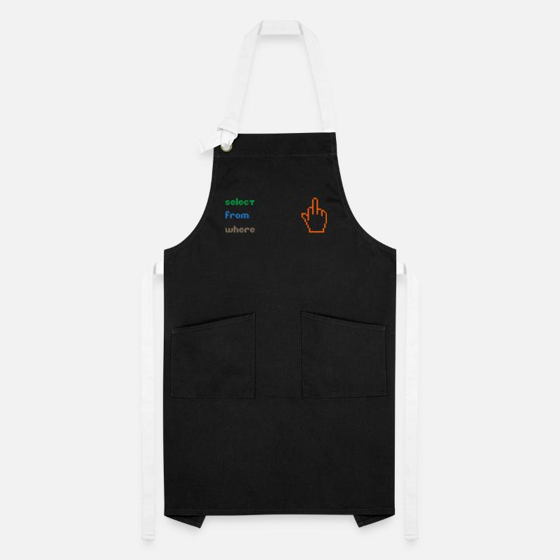 Funny SQL Query: 8-Bit Middle Finger for Geeks Artisan Apron