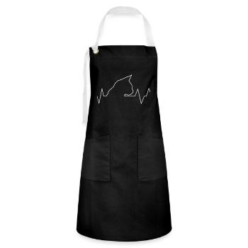 Chat Pulse Chat Chat Chat Maman Chat Papa Chat - Tablier contrasté - noir/blanc - Devant - Zoe (177cm)