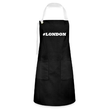 #London England capital - Artisan Apron - black/white - Front - Zoe (177cm)