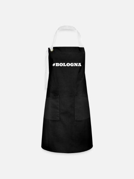 #Bologna Italien - Kontrastschürze - Schwarz/Weiß