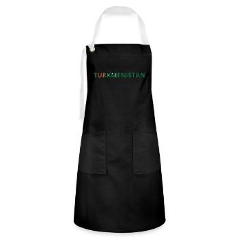 Flag of Turkmenistan - Artisan Apron - black/white - Front - Zoe (177cm)
