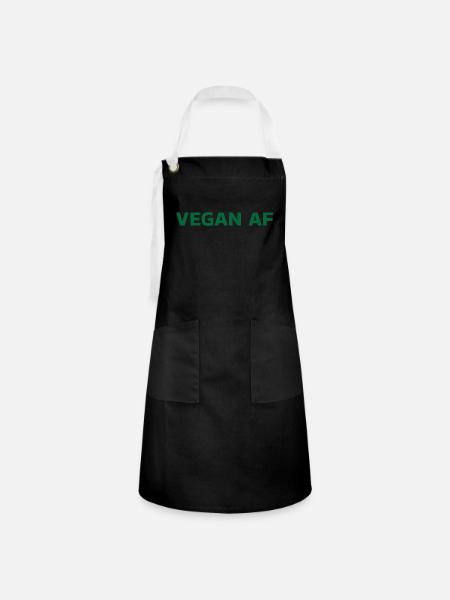 VEGANER AF - Kontrastschürze - Schwarz/Weiß