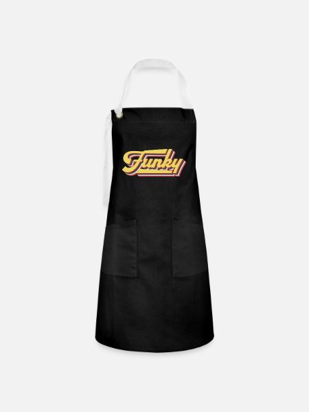 Funky Retro - Kontrastschürze - Schwarz/Weiß